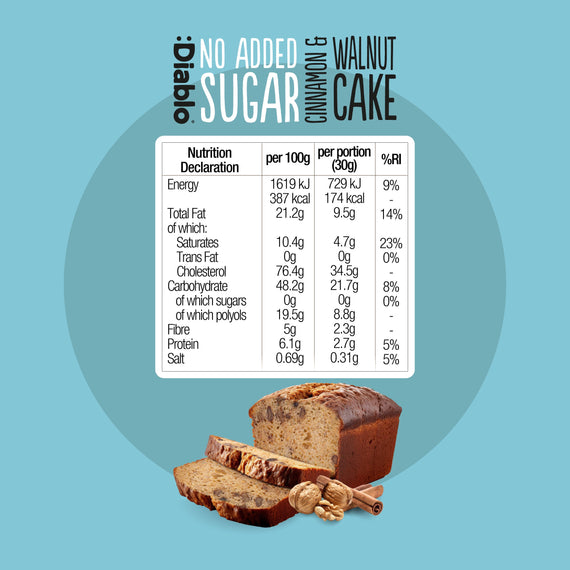 No Added Sugar Cinnamon & Walnut Cake (200g)