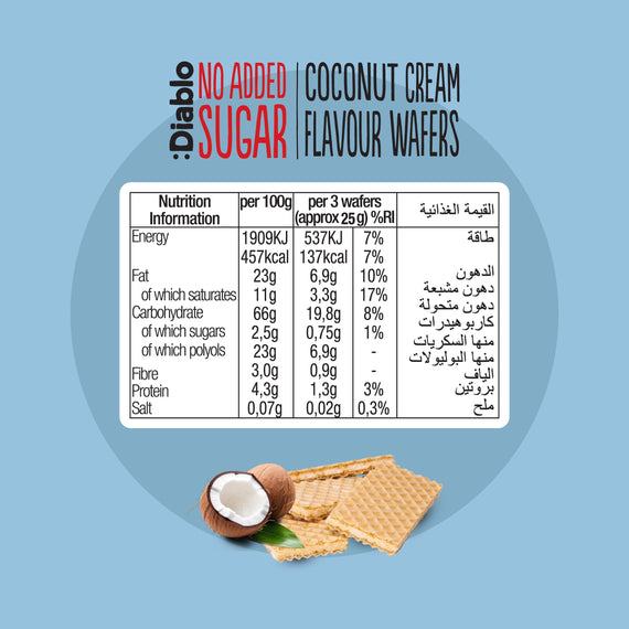 No Added Sugar Coconut Cream Flavoured Wafer (150g)
