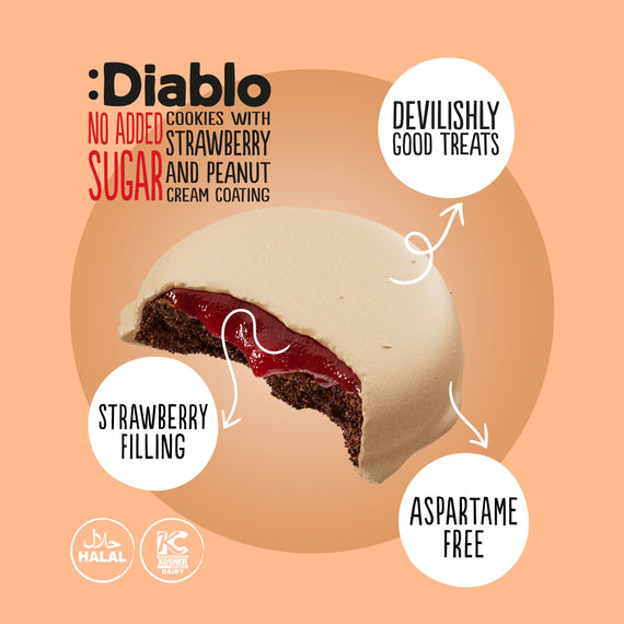 No Added Sugar Cookies with Strawberry and Peanut Cream Coating (100g)