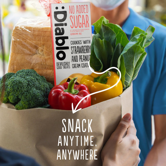 No Added Sugar Cookies with Strawberry and Peanut Cream Coating (100g)