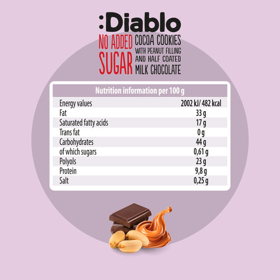 Cocoa Cookies with Peanut Filling and Half Coated Milk Chocolate (110g)