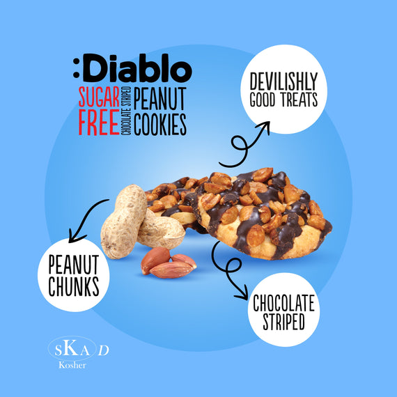 Sugar Free Chocolate Striped Peanut Cookies (150g)