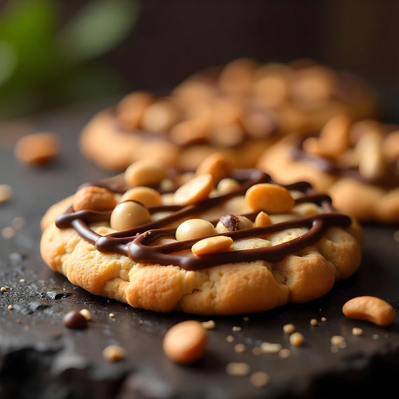 Sugar Free Chocolate Striped Peanut Cookies (150g)