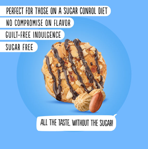 Sugar Free Chocolate Striped Peanut Cookies (150g)