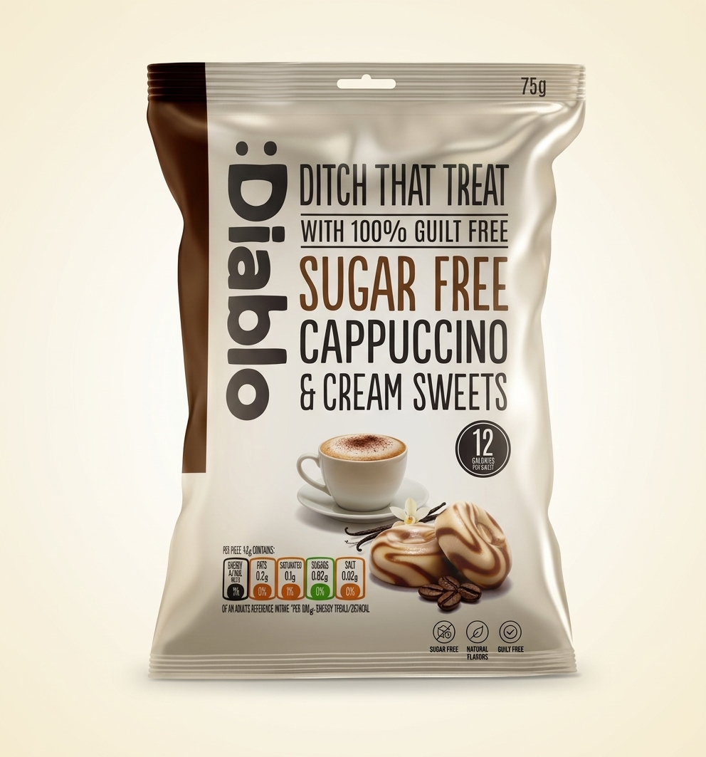 Sugar Free Cappuccino and Cream Sweets (75g)