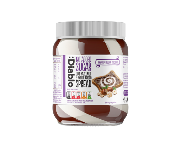 No Added Sugar White Chocolate and Hazelnut Duo Spread (350g)
