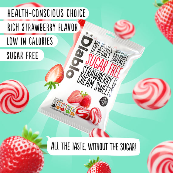 Sugar Free Strawberry and Cream Sweets (75g)