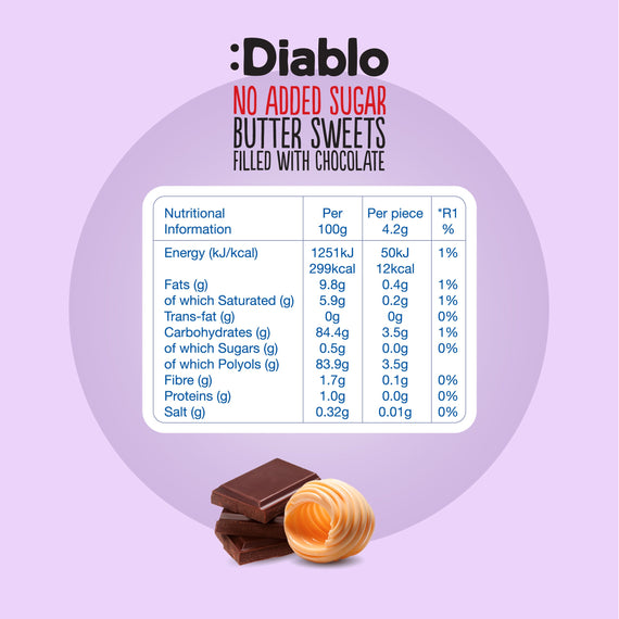 No Added Sugar Butter Filled with Chocolate Sweets (75g)