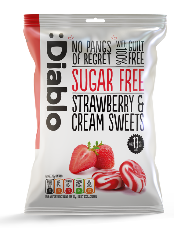 Sugar Free Strawberry and Cream Sweets (75g)