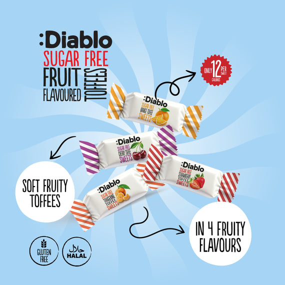 Sugar Free Fruit Flavoured Toffee Sweets (75g)